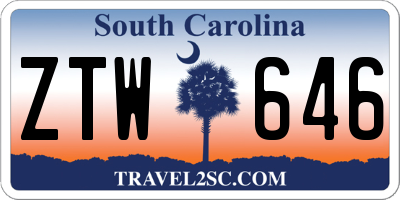 SC license plate ZTW646