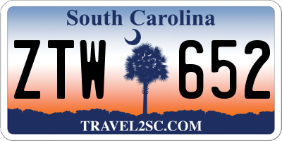 SC license plate ZTW652