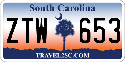 SC license plate ZTW653