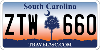 SC license plate ZTW660