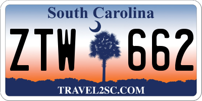 SC license plate ZTW662