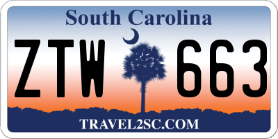 SC license plate ZTW663