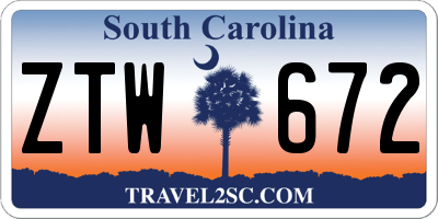 SC license plate ZTW672