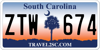 SC license plate ZTW674