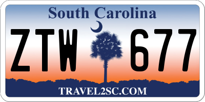 SC license plate ZTW677