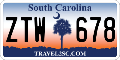SC license plate ZTW678