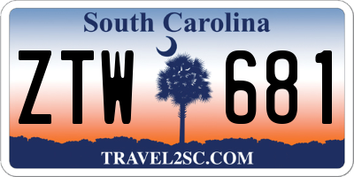 SC license plate ZTW681