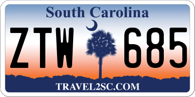 SC license plate ZTW685