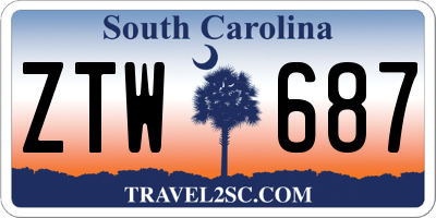SC license plate ZTW687