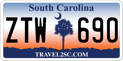SC license plate ZTW690