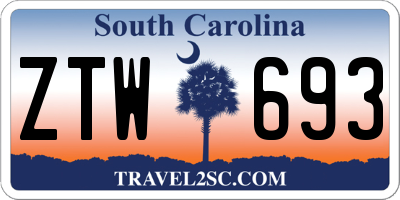 SC license plate ZTW693
