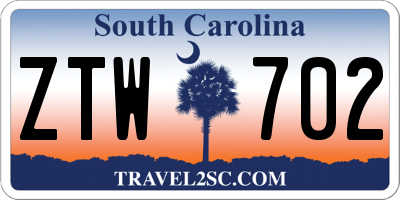 SC license plate ZTW702