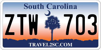 SC license plate ZTW703