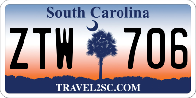 SC license plate ZTW706