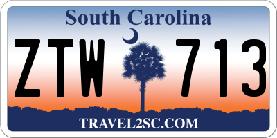 SC license plate ZTW713