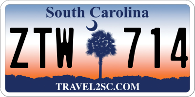 SC license plate ZTW714