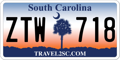 SC license plate ZTW718