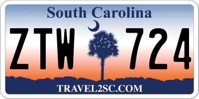 SC license plate ZTW724