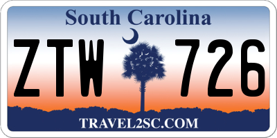 SC license plate ZTW726