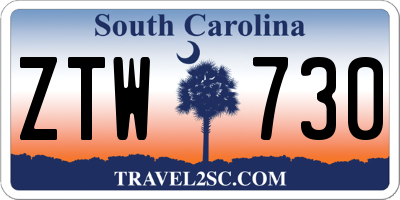 SC license plate ZTW730