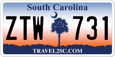 SC license plate ZTW731
