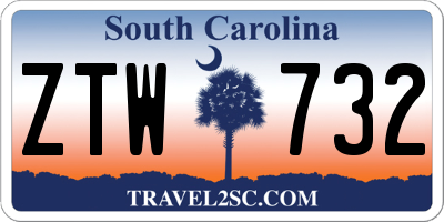 SC license plate ZTW732