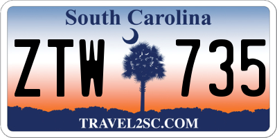SC license plate ZTW735