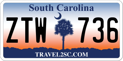 SC license plate ZTW736