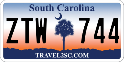 SC license plate ZTW744