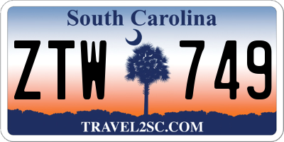 SC license plate ZTW749