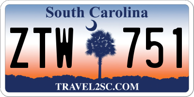 SC license plate ZTW751