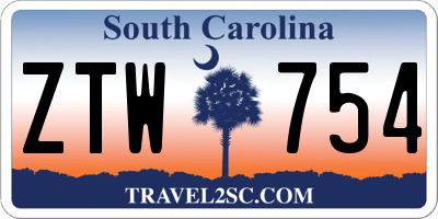 SC license plate ZTW754