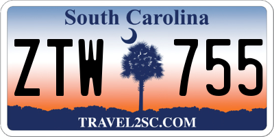 SC license plate ZTW755