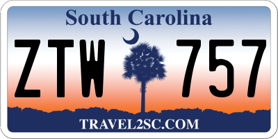 SC license plate ZTW757