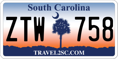 SC license plate ZTW758