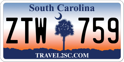 SC license plate ZTW759