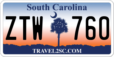 SC license plate ZTW760