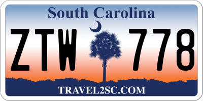 SC license plate ZTW778