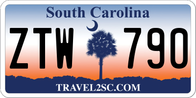 SC license plate ZTW790