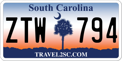 SC license plate ZTW794
