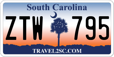 SC license plate ZTW795