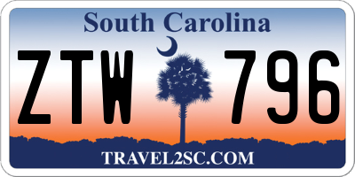 SC license plate ZTW796