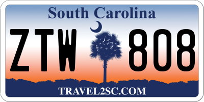SC license plate ZTW808