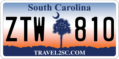 SC license plate ZTW810