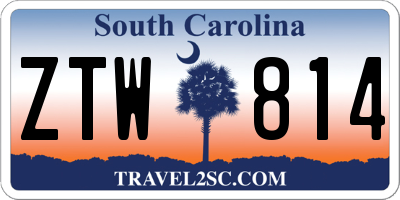 SC license plate ZTW814
