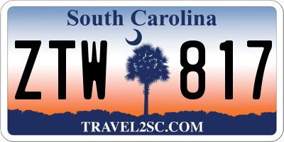 SC license plate ZTW817