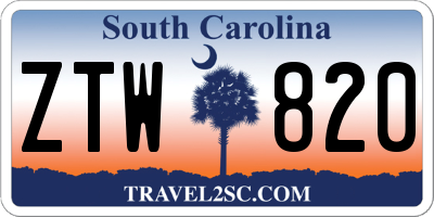 SC license plate ZTW820
