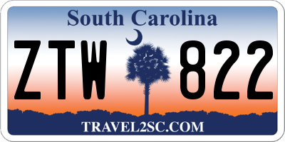 SC license plate ZTW822