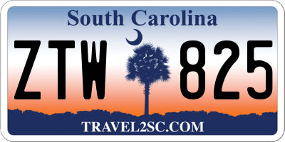 SC license plate ZTW825