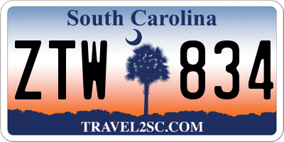 SC license plate ZTW834